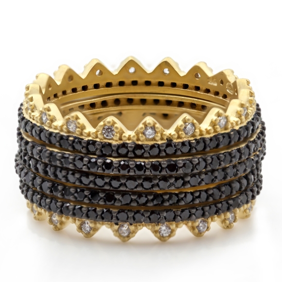 Freida Rothman Jewelry - 🆕️ Freida Rothman Harlequin Edge Pave 5 Ring Set